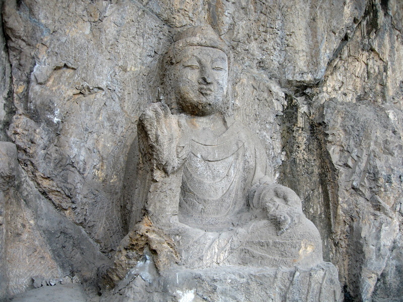 longman grottoes, creativity, ancient civilization, embossed, figures, outdoors, statue, carving - craft product, spirituality, day, sculpture, representation