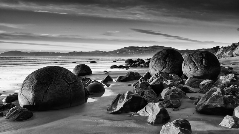 scenics - nature, 1080P, nature, water, beach, tranquil scene, coast, landscape, New Zealand, rock - object, clouds, sea, day, trees, rock, no people