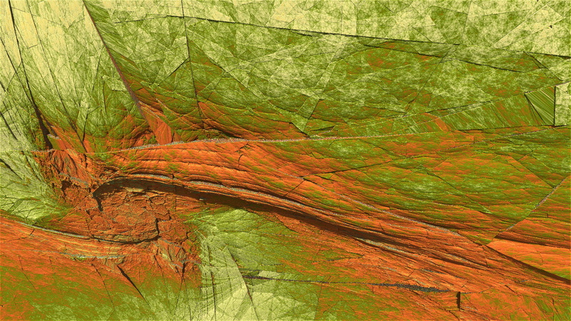 3D, Artistic, Cracks, Stone, Digital Art, Fractal, Rock, Abstract, Mandelbulber 3D, Green, 1080P