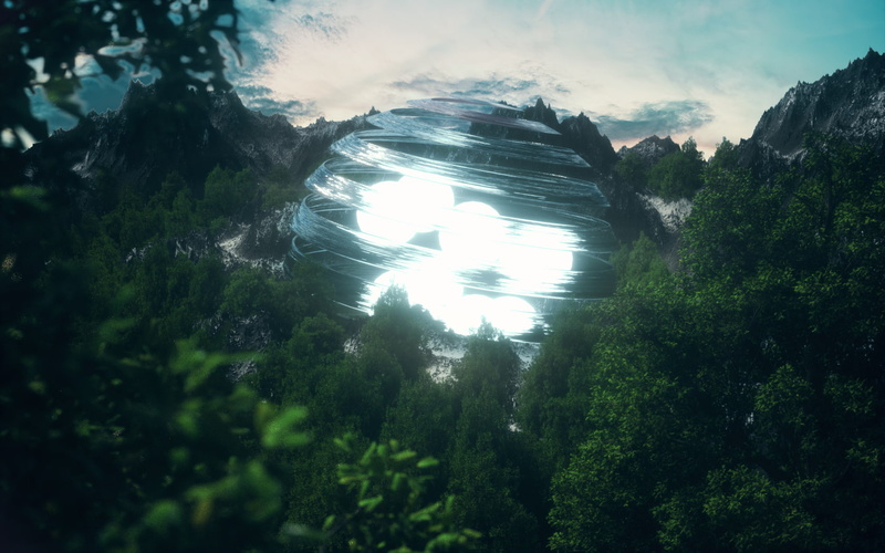 realistic, magic, sphere, cinema 4d, fantasy forest, Fantasy, 720P