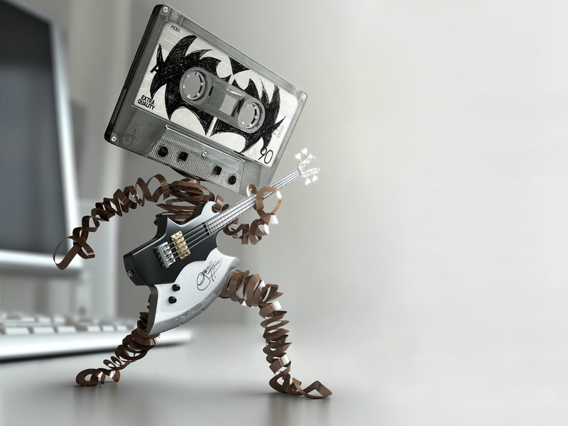 music, artwork, render, 720P, digital art, robot