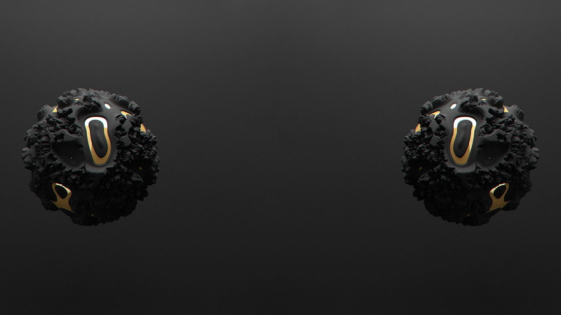 minimalism, 3d object, gold, 1080P