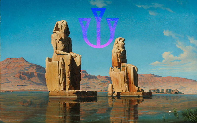 representation, outdoors, egypt gods of egypt logo digital vandalism, digital composite, 1080P, desert, travel, art and craft, contemplation, nature, reflection