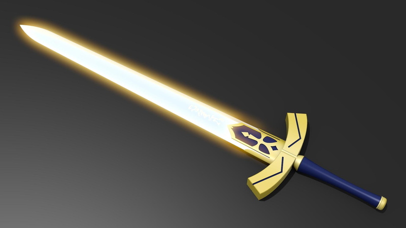 glow, anime, 1080P, light, object, 3d, objects, blade, weapon, beautiful, nice, realistic, fate-stay-night, lovely, caliburn