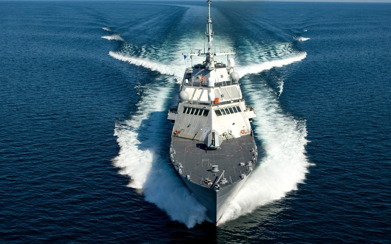 ship, warship, 1080P, military, USS dom (LCS-1), sea, vehicle