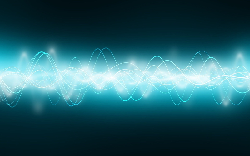 design Element, vibrant Color, energy, speed, pattern, sky, electricity, wavelength, motion, lines, blue background, light - Natural Phenomenon, copy space