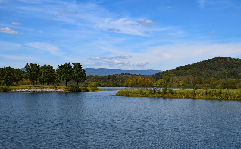 smoky mountains, cloud - sky, water, no people, beauty in nature, tranquil scene, tennessee, day, outdoors, early fall, melton lake on sunny afternoon