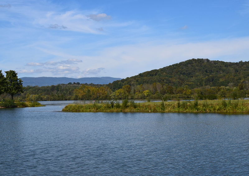 sky, outdoors, tranquil scene, 4K, tennessee, landscape, non-urban scene, autumn, mountain, tranquility, water, early fall, serene, melton lake on sunny afternoon