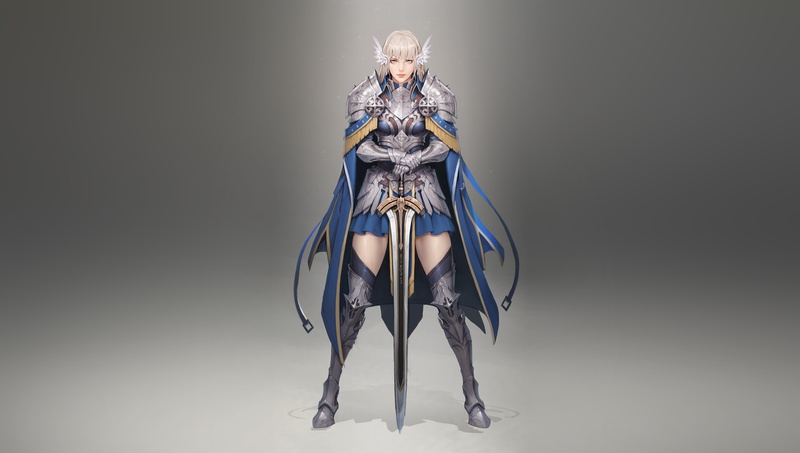Figure, Fantasy, Girl, Beautiful, 4K, Minimalism, Characters, Art, Bageumi, Style, Sword, Knight, Armor, Knights Templar, Sexy