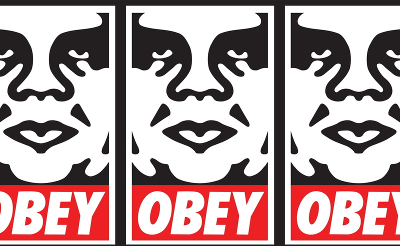 multiple image, black color, Obey, 2K, sign, indoors, no people, studio shot, western script, pattern, food, red, text, illustration, design, Aero, composite image