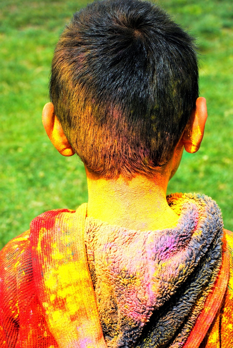 portrait, men, color, human face, black hair, rear view, outdoors, nature, adult, focus on foreground, traditional, culture, colorful, one person, celebration