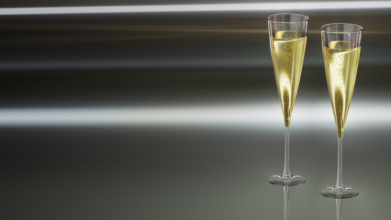 3d, household equipment, wealth, champagne, liquid, bubble, yellow, occasion, close-up, refreshment, flute, glasses, drinking glass, indoors, wine, freshness