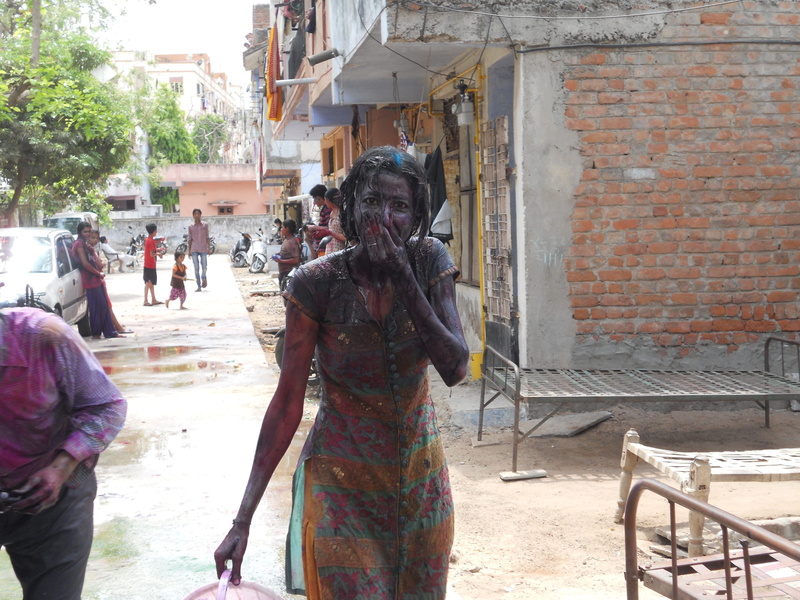 culture, festival, splash, men, built structure, street, building exterior, real people, hinduism, 4K, occupation, incidental people, holiday, architecture