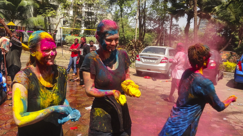 women, powder paint, gulal, paint, celebrations, enjoyment, group of people, culture, incidental people, fun, holi, 4K, religious, bright, happiness, lifestyles