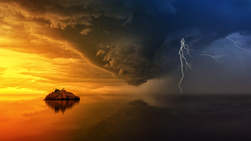 HD, horizon over water, hour, power in nature, scenics - nature, nature, dramatic, sea, ocean, clouds, no people, power, cloud - sky, storm, tranquil scene