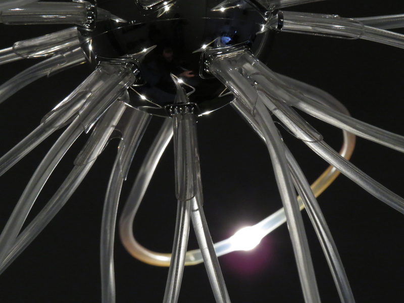 Metal, technology, nature, arts culture and entertainment, silver colored, illuminated, 4K, led tube, plastic hoses, three dimensional, no people, metal ball