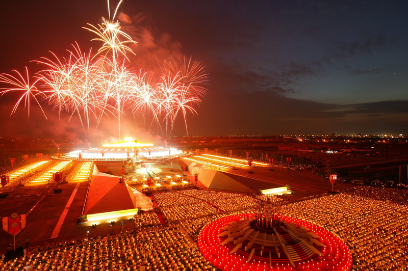fireworks, illuminated, outdoors, event, dhammakaya pagoda, chinese new year, thailand, firework - man made object, architecture, built structure, night