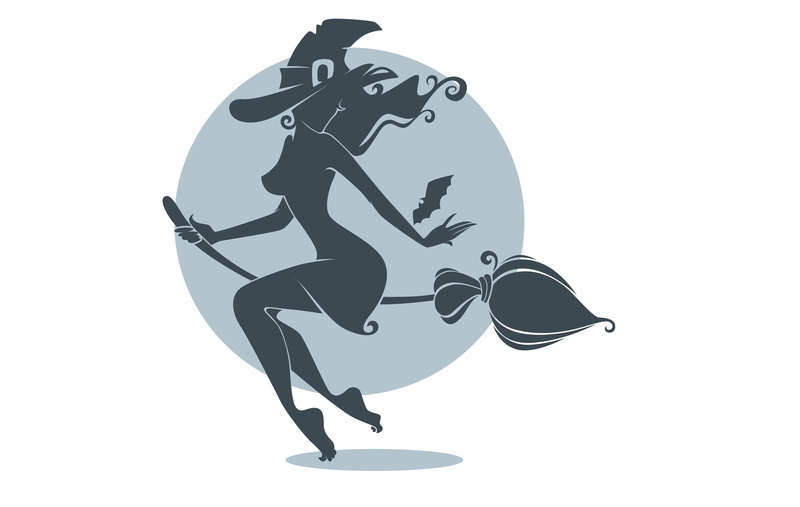 riding, silhouette, holiday, bat, cut out, broom, nature, art, hat, creativity, human representation, studio shot, minimalism, halloween, stick, close-up