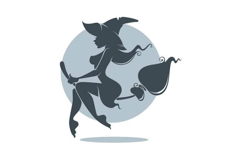 vertebrate, broom, domestic, 4K, witch, animal, white background, minimalism, hat, halloween, cut out, studio shot, nature, music, profile, animal themes