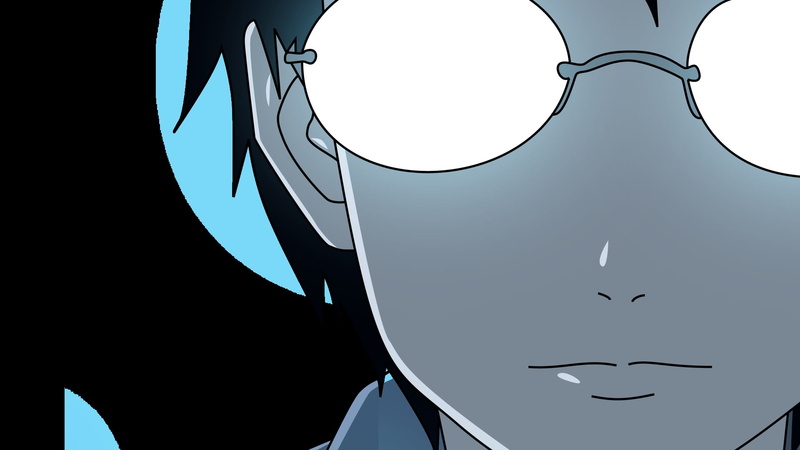glasses, anime boys, close-up, bird, nature, day, silhouette, 1080P, Welcome to the NHK, no people, animal, blue, animal wildlife, anime, clear sky, low angle view