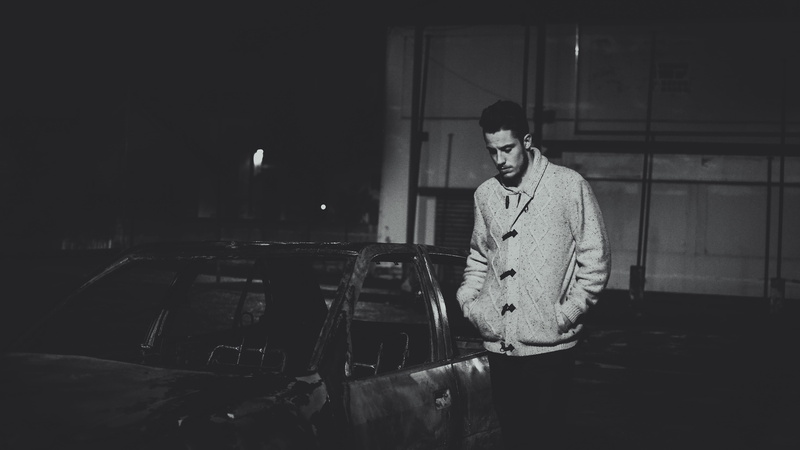 contemplation, men, real people, 4K, coat, standing, burned, black, adult, young men, retro Styled, three quarter length, indoors, lifestyles, portrait