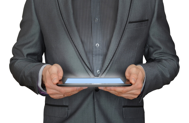 screen, business, digital tablet, tablet computer, front view, black, businessman working, business person, wireless technology, midsection, computer network