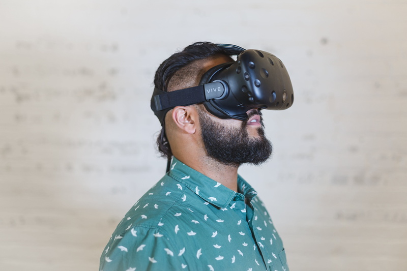 beard, wearing, connection, wearable computer, man, video, headset, adult, reality, 4K, headshot, mustache, leisure activity, looking, portrait, virtual reality