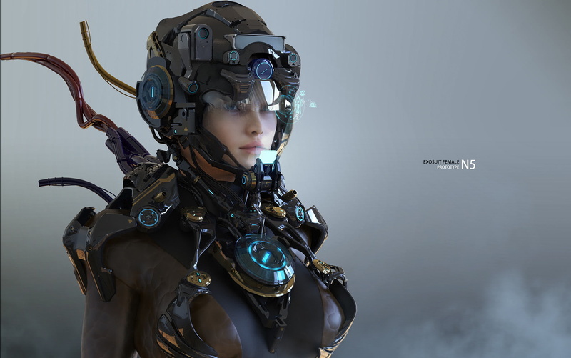 cyborg, Martin GAO, digital art, futuristic, 3D, robot, women, 720P, fantasy girl