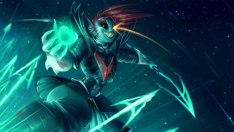 swimming, armor, 1080P, one person, nightclub, Undyne, redhead, anime, water, animal wildlife, character, teeth, nature, arts culture and entertainment