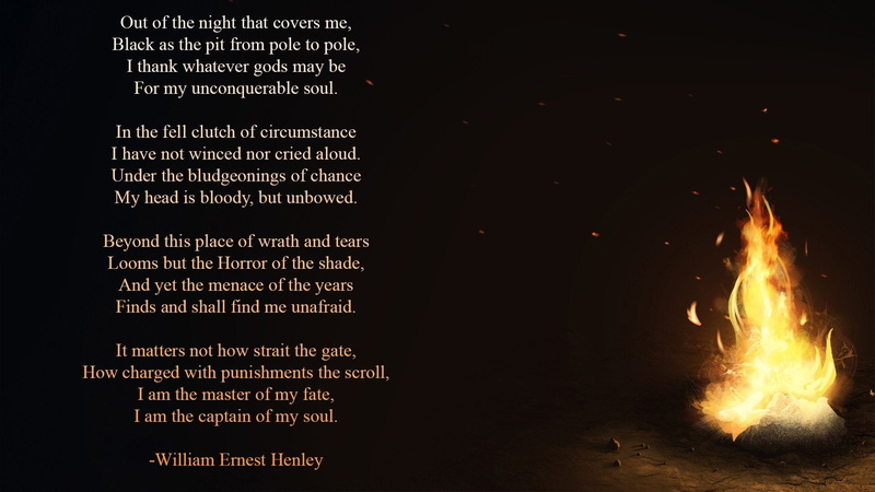 1080P, william ernest henley invictus poetry fire text writing
