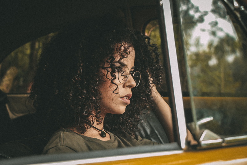 beautiful woman, land Vehicle, travel, lifestyles, vehicle, transportation, car, eyewear, looking, looking through window, people Traveling, light, face