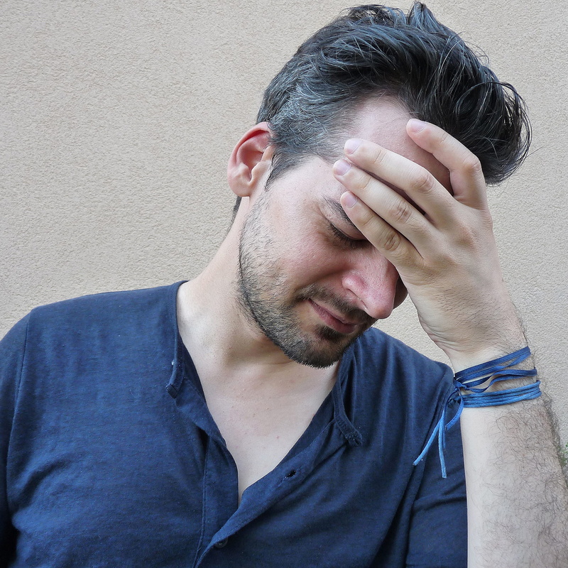 henley, stress, hand, man, facial hair, beard, young men, portrait, headache, style, stressed man, shirt, adult, sadness, males, young adult, emotional stress