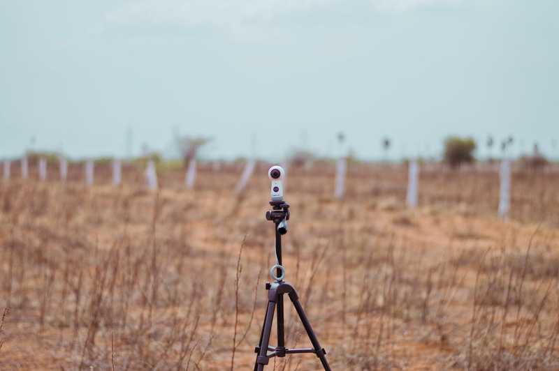 plant, tirunelveli, scenics - nature, gear 360, virtual reality, land, sky, metal, selective focus, focus on foreground, traveler, 360 camera, field, landscape