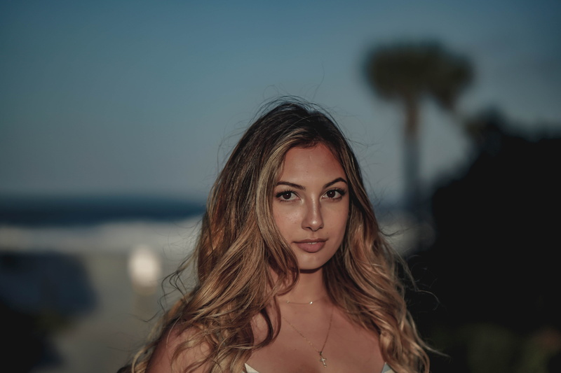smile, attractive, person, pretty, focus, women, contemplation, strap, white, style, young adult, headshot, portrait, hair, wear, fashion, adult, happiness