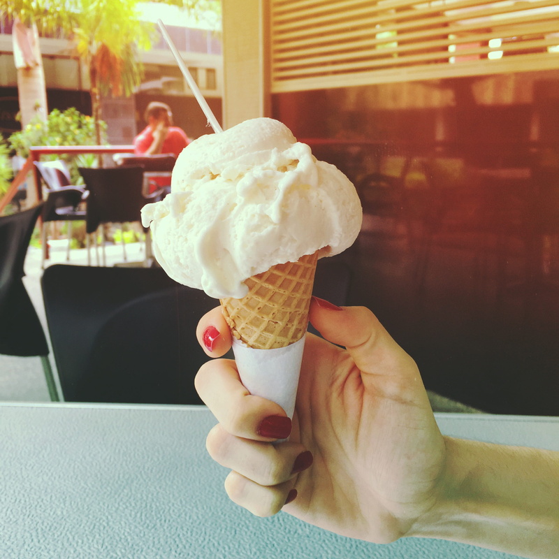 unhealthy eating, human hand, dessert, one person, people, frozen food, holding, indoor, human body part, ice cream cone, sweet food, sweet, food, place
