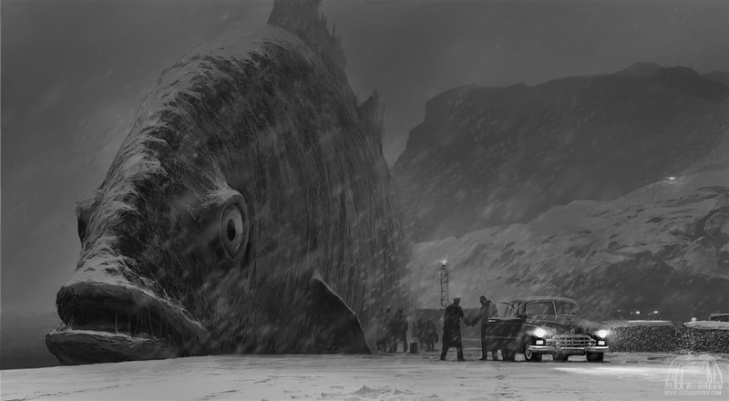 mountain, travel, Alexey Andreev, motion, transportation, real people, cold temperature, surreal, winter, rock, snow, sky, concept art, car, artwork, land vehicle