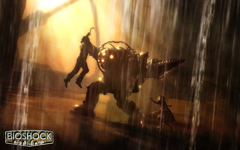 Big Daddy, BioShock, video games, Little Sister, mech, 720P