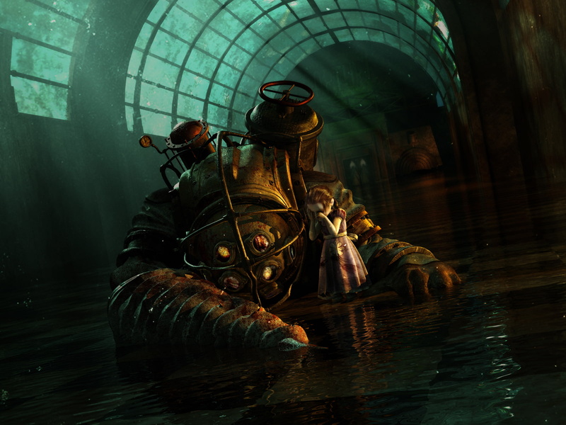 720P, bioshock, little, sister, video games, big, hd, daddy