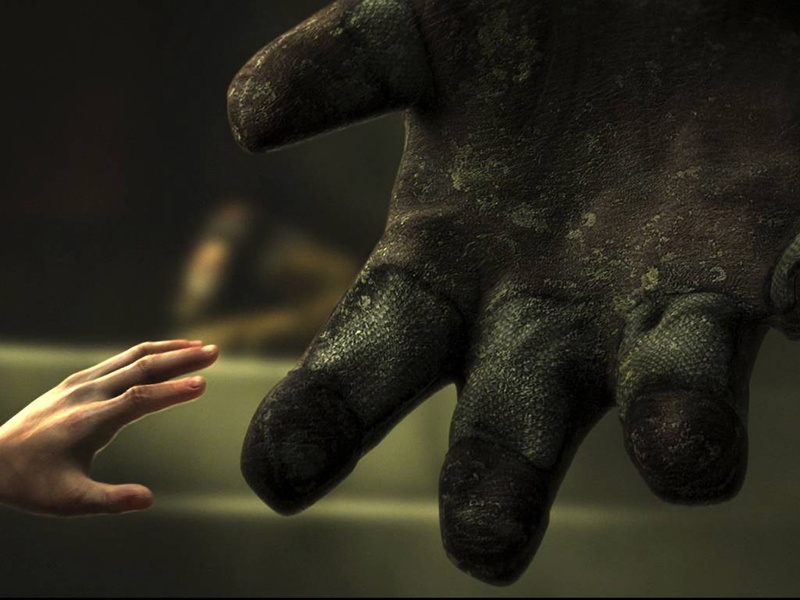 gesturing, communication, Big Daddy, indoors, human finger, animal body part, video games, human hand, finger, emotion, Little Sister, hand, close-up, body part