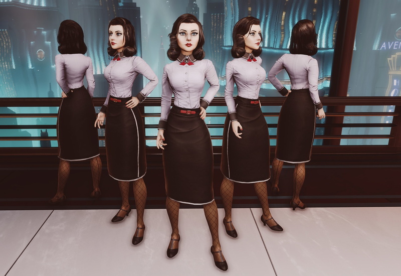 1080P, digital, Bioshock Infinite, long, DLC, wearing, white, girl, 2K Games, Elizabeth, anime, character, Burial at Sea, dress, sleeved