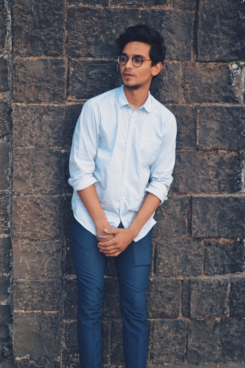 sunglasses, white, hairstyle, shirt, outfit, facial expression, standing, man, good-looking, india, glasses, front view, face, young men, three quarter length