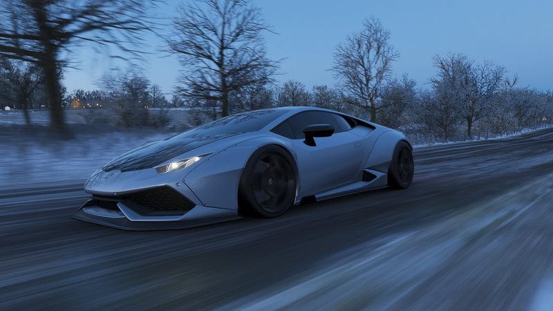 Lamborghini, LB Works, winter, 2014 Lamborghini Huracán LP 610-4, Forza, car, Liberty Walk, video games, supercars, 1080P, Italian Supercars, Forza Horizon