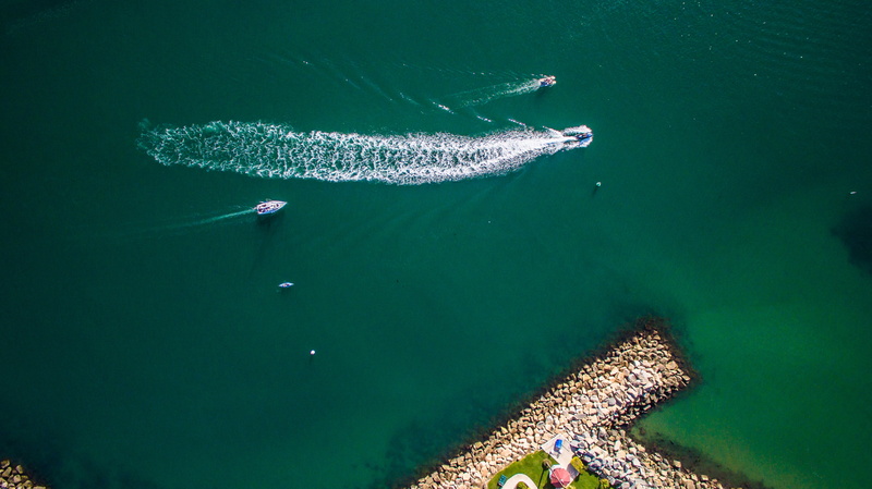 water, 4K, one animal, transportation, nature, body, sailing, no people, green color, photo, outdoors, aerial, photography, sea life, ocean, boat, flying