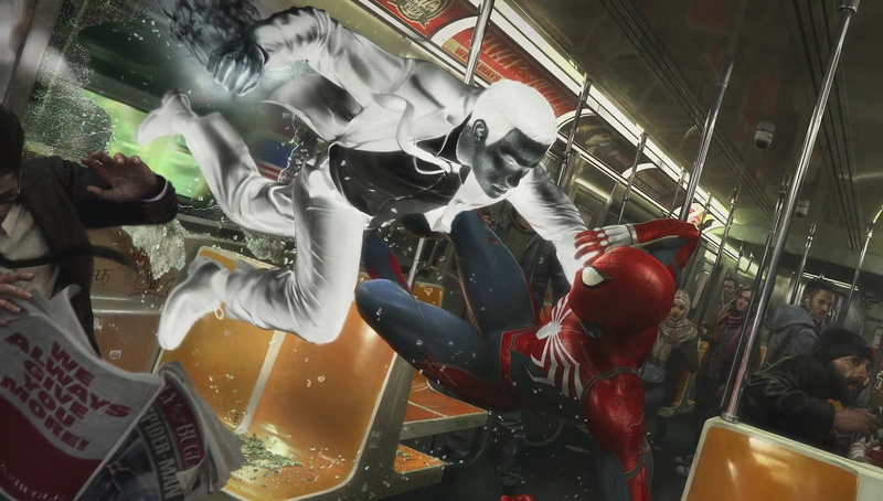 built structure, dress, architecture, 1080P, glass, s, traditional, retail display, Spider-Man, black, human representation, spider, women, hanging, PlayStation 4