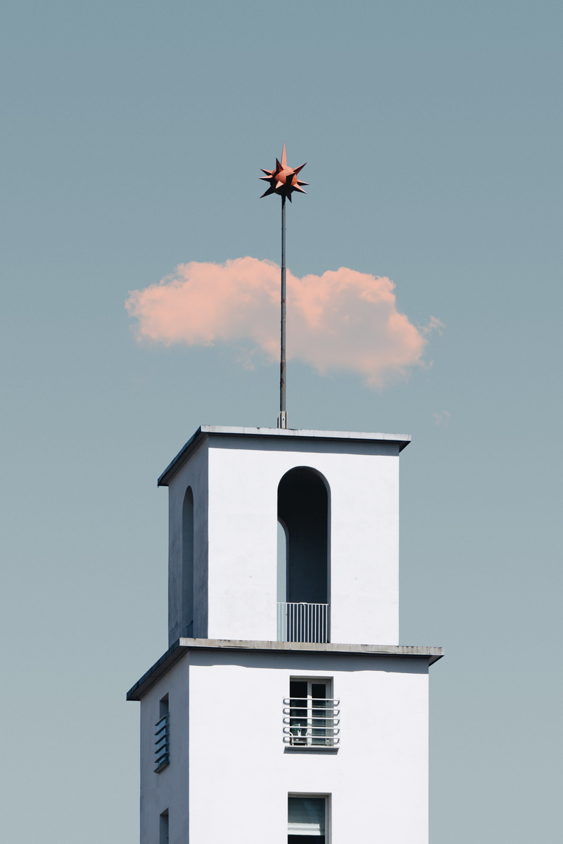 architectural, church, abstract, nature, cross, blue, color, chapel, religion, urban, no People, 5K, like, spike, christianity, star, clean, white, tower