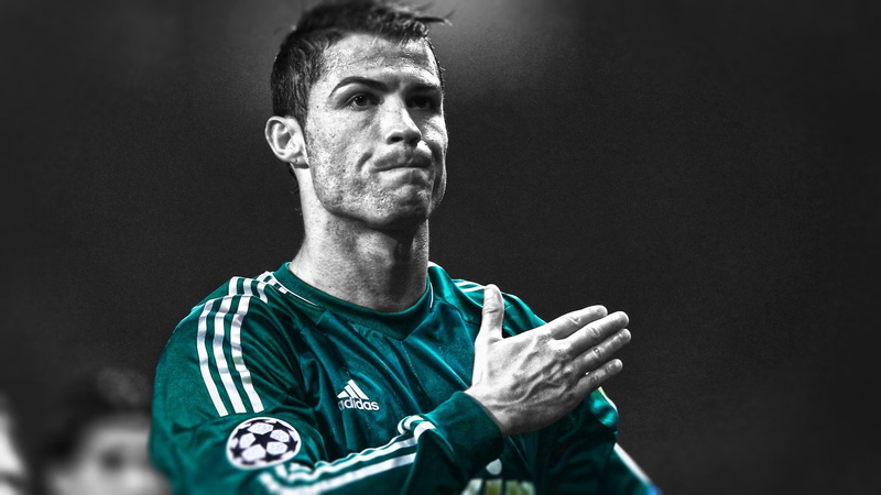 Cristiano Ronaldo, 1080P, selective coloring, Real Madrid