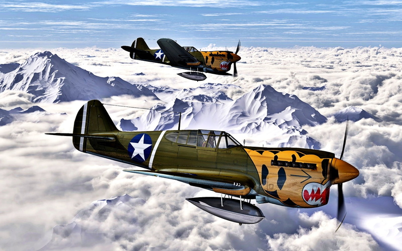 vehicle, aircraft, military aircraft, Curtiss P-40 Warhawk, 1080P, artwork
