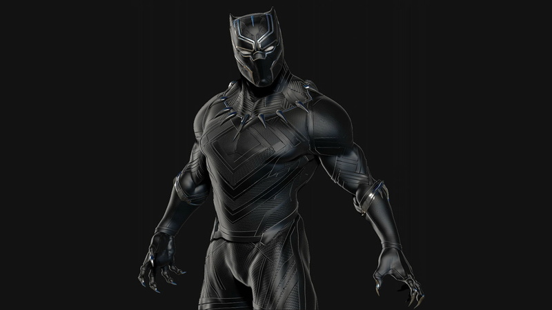 comic, suit, costume, mask, Black Panther, vibranium, 1080P, necklace, background, black background, Marvel Comics