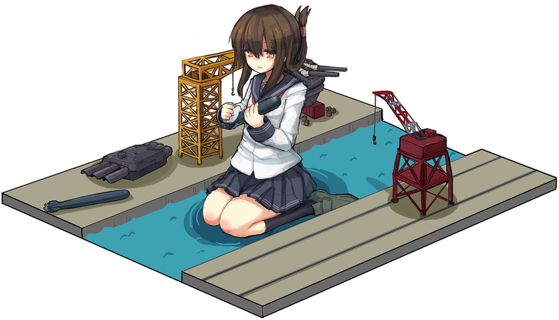 720P, holding, females, Inazuma (KanColle), indoors, one person, sitting, young adult, Kantai Collection, girls, clothing, front view, real people, casual clothing