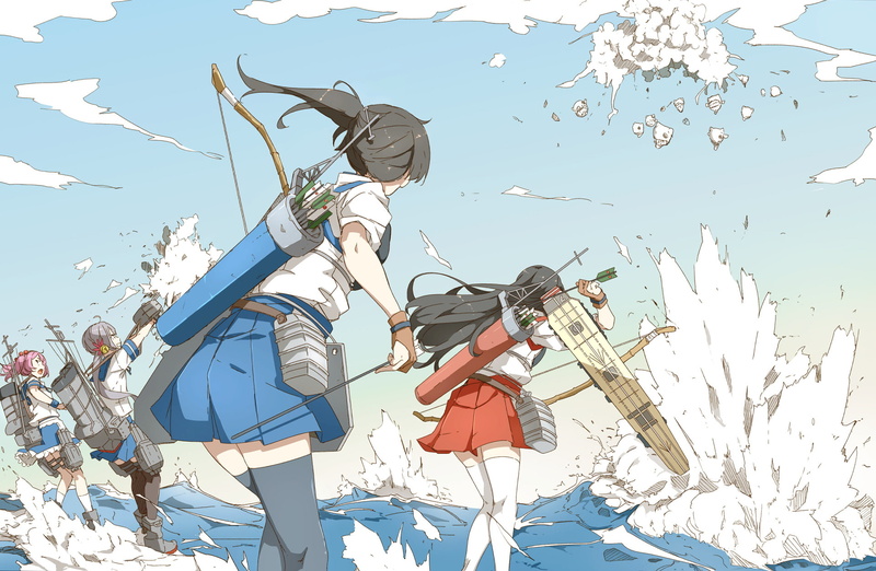 Sazanami (Kancolle), Kaga (Kancolle), Akebono (Kancolle), Kantai Collection, Akagi (Kancolle), Anime, 1080P